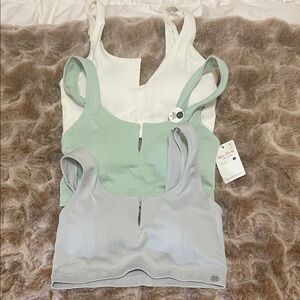 3 Lucky Brand Seamless Comfort Bras- Ivory, Green and Lilac